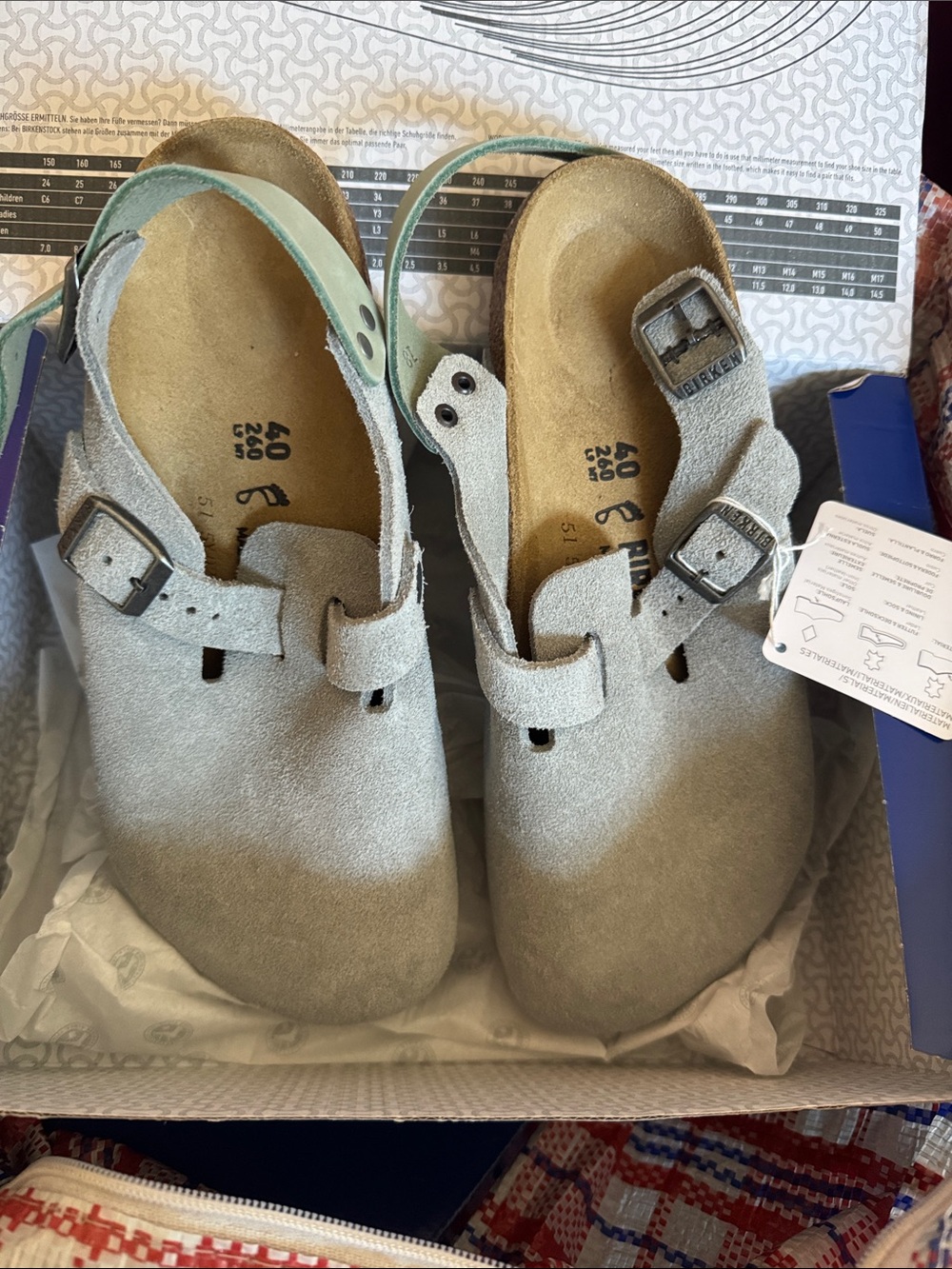 Birkenstock Women's Suede Clog Sandals in Light Gray